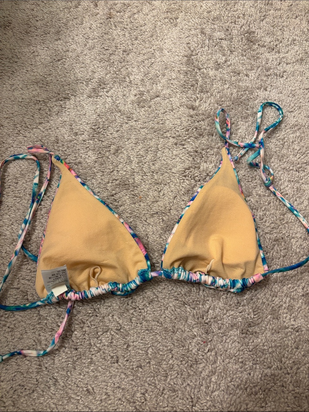 Reef Multicolor Marble Triangle Swim Top Small - Picture 2 of 3